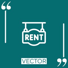 Poster - rent vector icon Linear icon. Editable stroke line