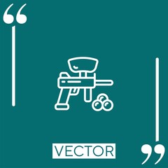 Poster - paintball vector icon Linear icon. Editable stroke line