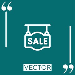 Poster - sale vector icon Linear icon. Editable stroke line