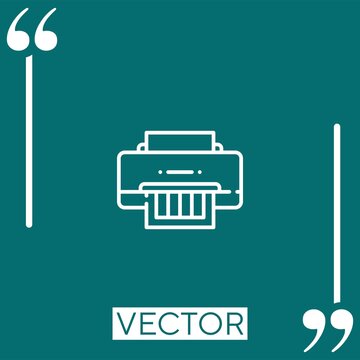 printer vector icon Linear icon. Editable stroke line