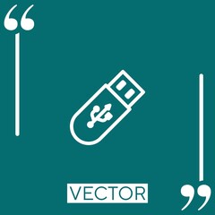 Poster - flash drive vector icon Linear icon. Editable stroke line