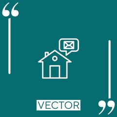 Poster - home message vector icon Linear icon. Editable stroke line