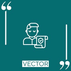 Poster - insurance   vector icon Linear icon. Editable stroke line