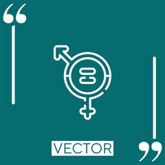 Poster - gender equality vector icon Linear icon. Editable stroke line