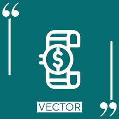 Poster - watch vector icon Linear icon. Editable stroke line