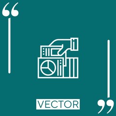 Poster - report vector icon Linear icon. Editable stroke line