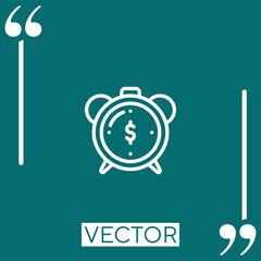 Poster - time is money vector icon Linear icon. Editable stroke line