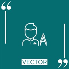 Poster - architect vector icon Linear icon. Editable stroke line