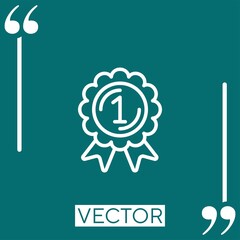 Poster - medal vector icon Linear icon. Editable stroke line