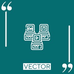 Poster - variety vector icon Linear icon. Editable stroked line