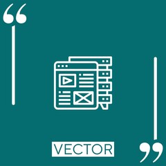 Poster - web hosting vector icon Linear icon. Editable stroked line