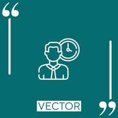 Poster - Work time vector icon Linear icon. Editable stroked line