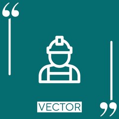 Poster - worker vector icon Linear icon. Editable stroked line