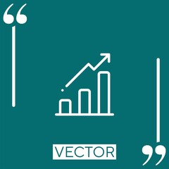 Poster - bar chart vector icon Linear icon. Editable stroked line