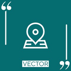 Poster - location vector icon Linear icon. Editable stroked line