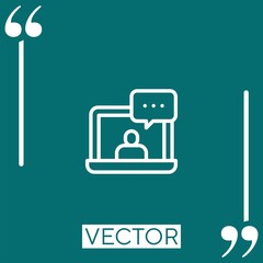 Poster - online interview vector icon Linear icon. Editable stroked line