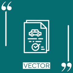 Poster - permit vector icon Linear icon. Editable stroked line