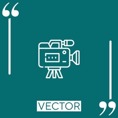 Poster - video camera vector icon Linear icon. Editable stroked line
