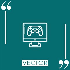Poster - gaming vector icon Linear icon. Editable stroke line