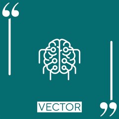 Poster - brain vector icon Linear icon. Editable stroke line