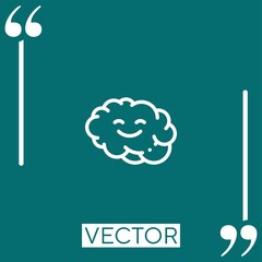 Poster - brain vector icon Linear icon. Editable stroked line