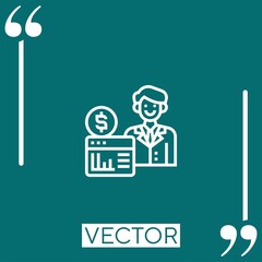 Poster - manager vector icon Linear icon. Editable stroke line