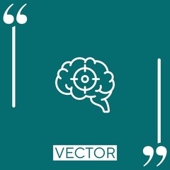 Poster - brain vector icon Linear icon. Editable stroke line