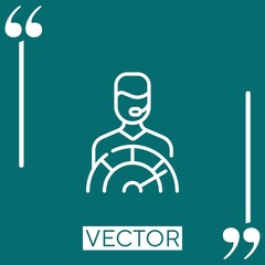 Poster - call center agent vector icon Linear icon. Editable stroke line