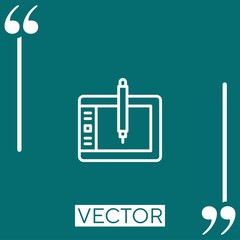 Poster - graphic tablet   vector icon Linear icon. Editable stroke line
