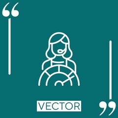 Poster - call center agent vector icon Linear icon. Editable stroke line