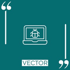 Poster - bug vector icon Linear icon. Editable stroke line