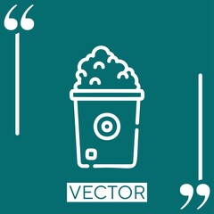 Poster - popcorn vector icon Linear icon. Editable stroke line