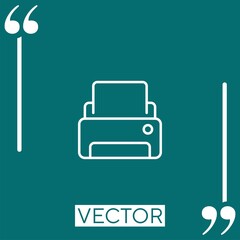 Poster - printer vector icon Linear icon. Editable stroke line