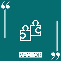 Poster - puzzle vector icon Linear icon. Editable stroke line