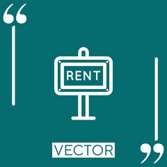 Poster - rent vector icon Linear icon. Editable stroke line