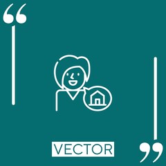 Poster - architect vector icon Linear icon. Editable stroke line