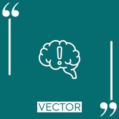 Poster - brain vector icon Linear icon. Editable stroke line