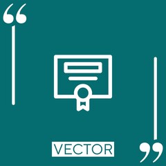 Poster - certificate vector icon Linear icon. Editable stroke line