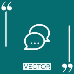 Poster - chat bubble vector icon Linear icon. Editable stroke line