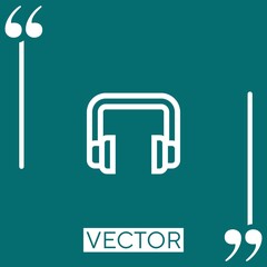 Poster - headphones vector icon Linear icon. Editable stroke line