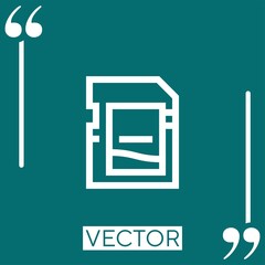 Poster - memory card vector icon Linear icon. Editable stroke line