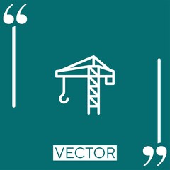 Poster - tower crane vector icon Linear icon. Editable stroke line