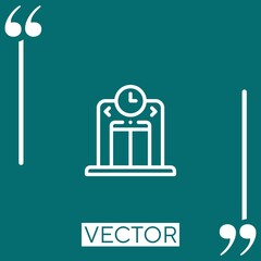 Poster - time machine vector icon Linear icon. Editable stroke line