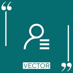Poster - user vector icon Linear icon. Editable stroke line