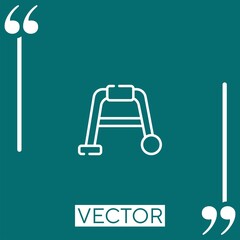 Poster - walker vector icon Linear icon. Editable stroke line