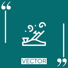 Poster - wood plane vector icon Linear icon. Editable stroke line