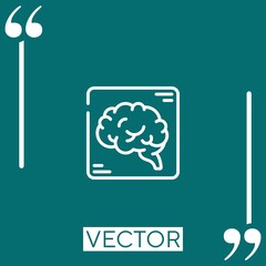 Poster - brain vector icon Linear icon. Editable stroke line