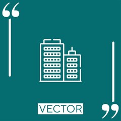 Poster - building vector icon Linear icon. Editable stroke line
