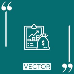 Poster - business chart vector icon Linear icon. Editable stroke line