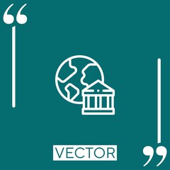 Poster - worldwide vector icon Linear icon. Editable stroke line